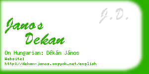 janos dekan business card